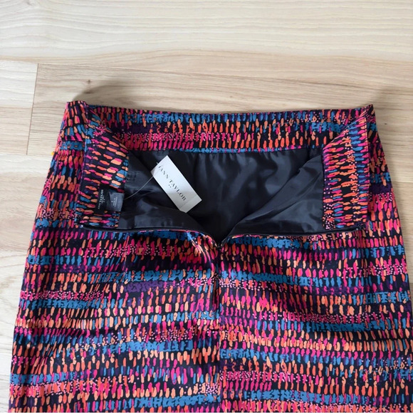 Ann Taylor Colorful Boho Pencil Lined Skirt Size 6 Back Zip Retro - Picture 5 of 8